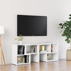 Meuble TV Laqué Gris Extensible - 149 cm-Mon Meuble TV-Blanc-104 cm-1-14