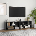 Meuble TV Laqué Gris Extensible - 149 cm-Mon Meuble TV-Gris-149 cm-1-1