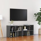Meuble TV Laqué Gris Extensible - 149 cm-Mon Meuble TV-gris brillant-104 cm-1-13