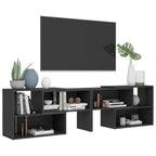 Meuble TV Laqué Gris Extensible - 149 cm-Mon Meuble TV-gris brillant-149 cm-1-4