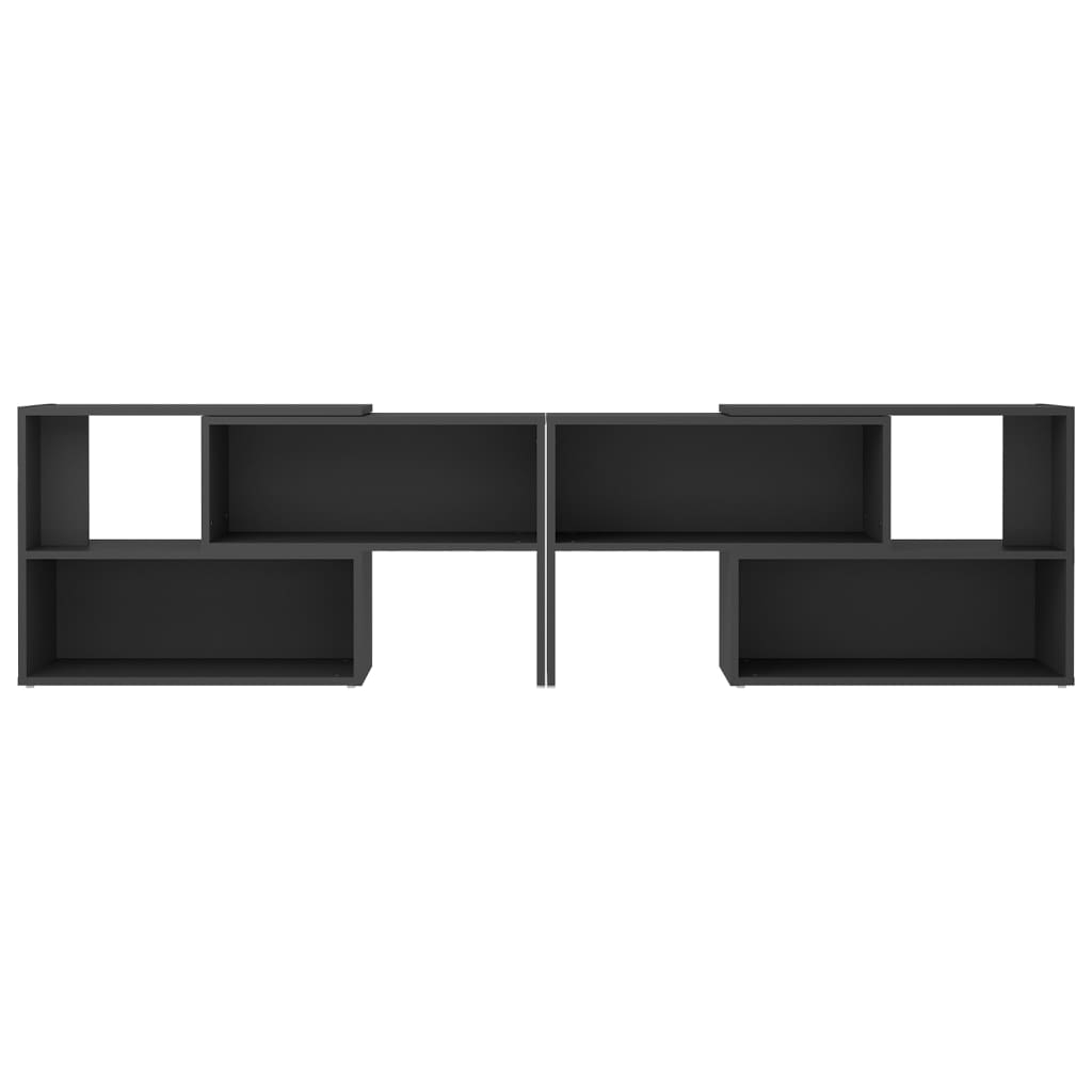 Meuble TV Laqué Gris Extensible - 149 cm-Mon Meuble TV-gris brillant-149 cm-1-5