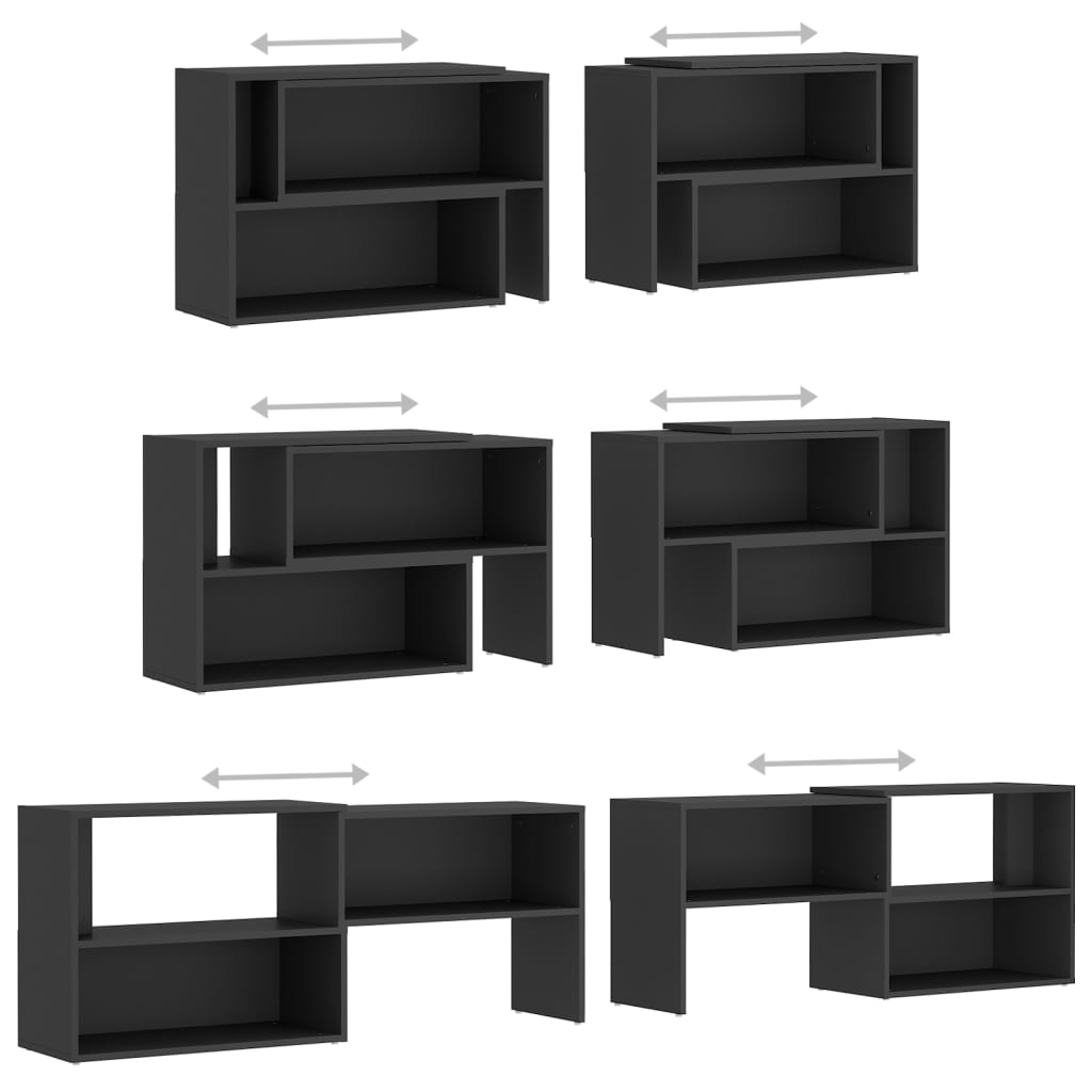 Meuble TV Laqué Gris Extensible - 149 cm-Mon Meuble TV-gris brillant-149 cm-1-6