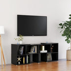 Meuble TV Laqué Gris Extensible - 149 cm-Mon Meuble TV-noir brillant-104 cm-1-12