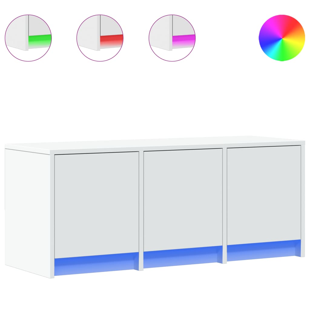 Meuble TV LED Blanc Laqué - 97 cm-Mon Meuble TV-3