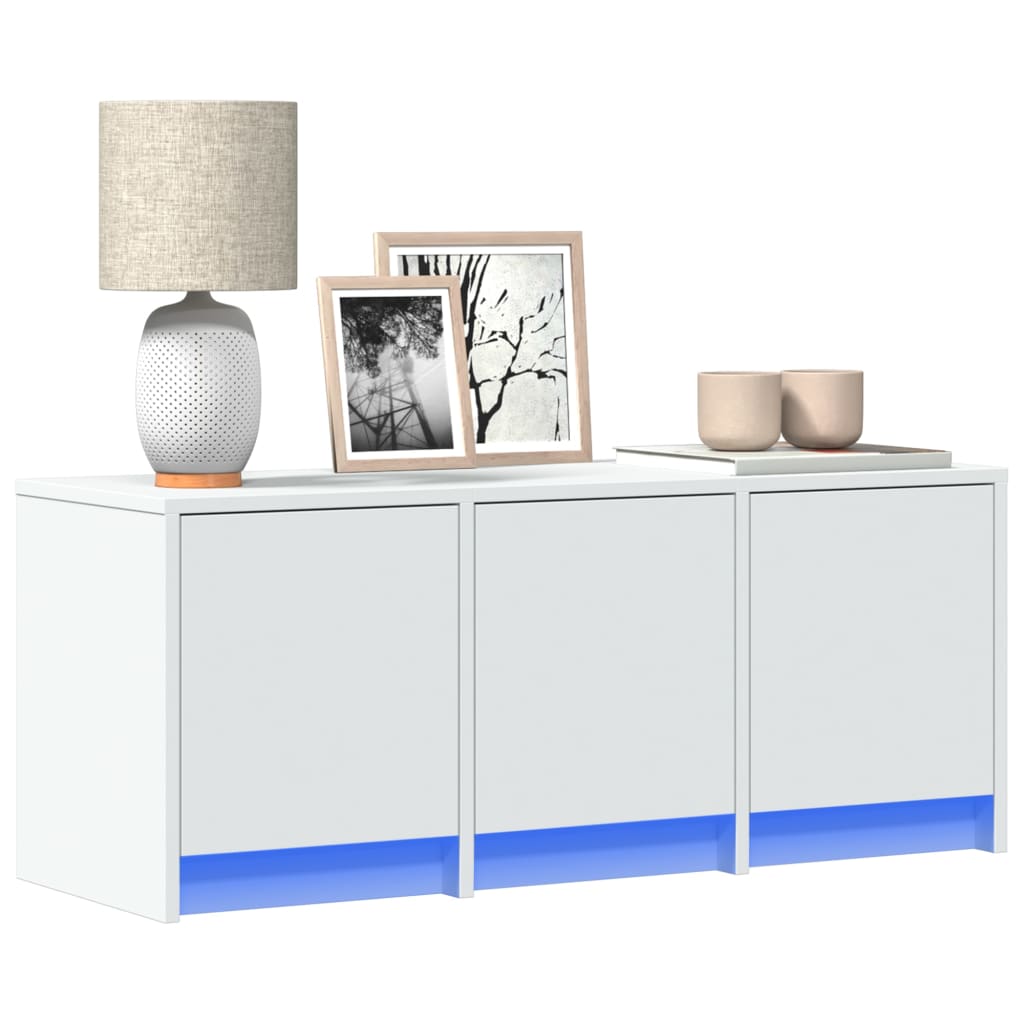 Meuble TV LED Blanc Laqué - 97 cm-Mon Meuble TV-5