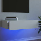 Meuble TV LED Effet Chêne - 60 cm-Mon Meuble TV-Blanc-1-19