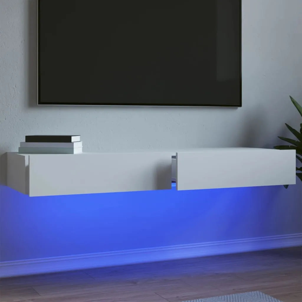 Meuble TV LED Effet Chêne - 60 cm-Mon Meuble TV-Blanc-2-21