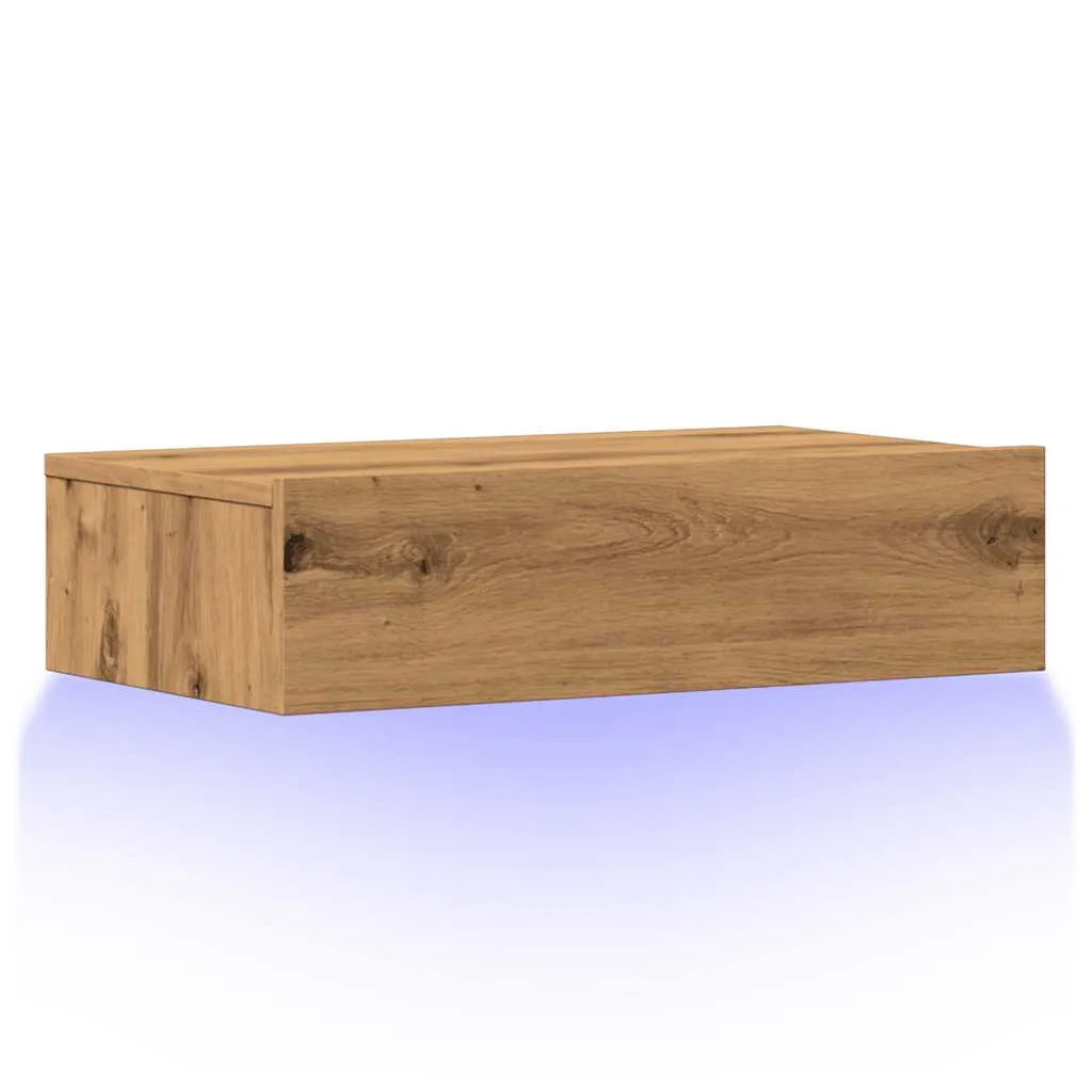 Meuble TV LED Effet Chêne - 60 cm-Mon Meuble TV-Chêne artisanal-1-1