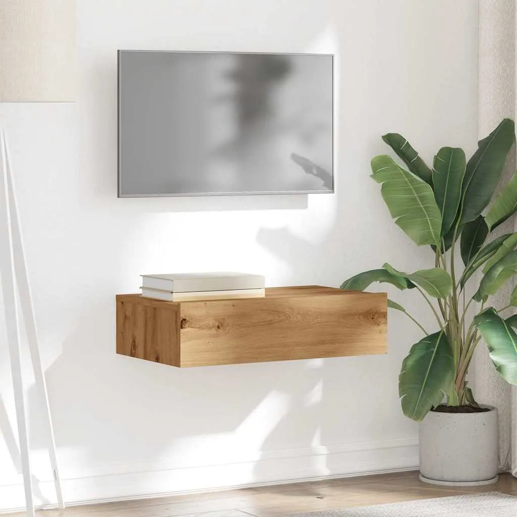 Meuble TV LED Effet Chêne - 60 cm-Mon Meuble TV-Chêne artisanal-1-5