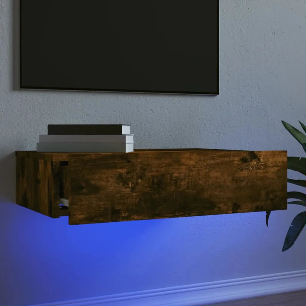 Meuble TV LED Effet Chêne - 60 cm-Mon Meuble TV-Chêne fumé-1-15