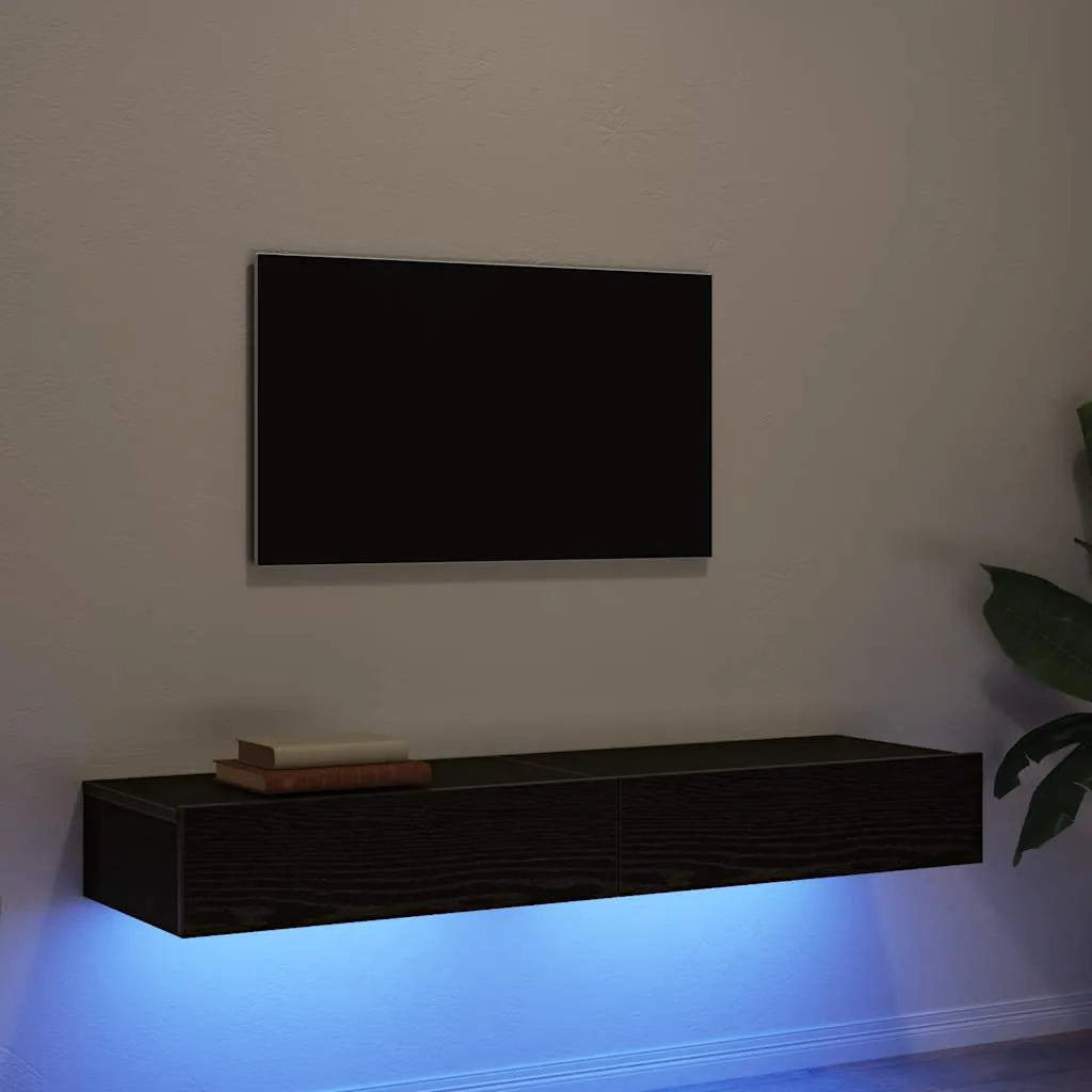 Meuble TV LED Effet Chêne - 60 cm-Mon Meuble TV-Chêne noir-2-23