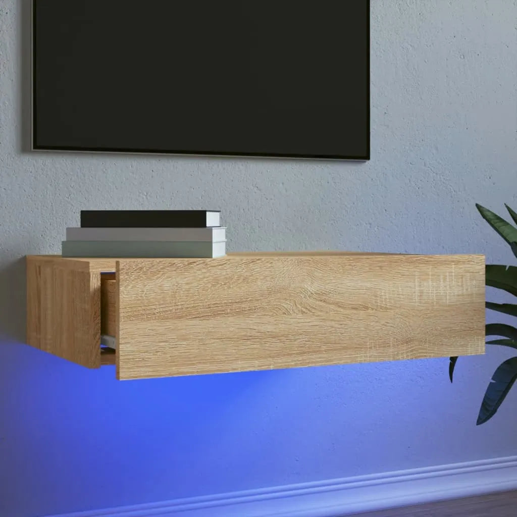 Meuble TV LED Effet Chêne - 60 cm-Mon Meuble TV-Chêne sonoma-1-17