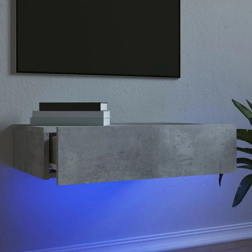 Meuble TV LED Effet Chêne - 60 cm-Mon Meuble TV-Gris béton-1-18