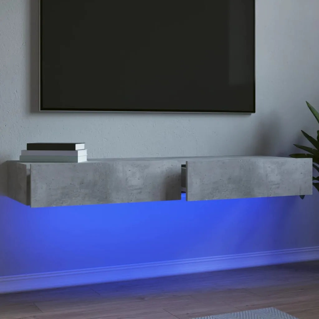 Meuble TV LED Effet Chêne - 60 cm-Mon Meuble TV-Gris béton-2-25
