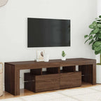 Meuble TV LED Effet Chêne Artisanal - 140 cm-Mon Meuble TV-Chêne marron-18