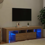 Meuble TV LED Effet Chêne Artisanal - 140 cm-Mon Meuble TV-Chêne sonoma-15