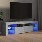 Meuble TV LED Effet Chêne Artisanal - 140 cm-Mon Meuble TV-Gris béton-16