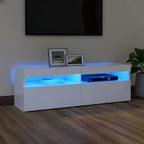 Meuble TV LED en Bois Effet Chêne - 120 cm-Mon Meuble TV-Blanc-120 cm-1-22