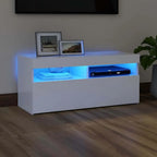 Meuble TV LED en Bois Effet Chêne - 120 cm-Mon Meuble TV-Blanc-90 cm-1-41