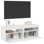 Meuble TV LED en Bois Effet Chêne - 120 cm-Mon Meuble TV-Blanc brillant-60 cm-2-69