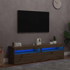 Meuble TV LED en Bois Effet Chêne - 120 cm-Mon Meuble TV-chêne artisanal-75 cm-2-64