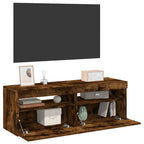 Meuble TV LED en Bois Effet Chêne - 120 cm-Mon Meuble TV-Chêne fumé-60 cm-2-56