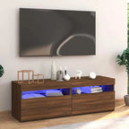 Meuble TV LED en Bois Effet Chêne - 120 cm-Mon Meuble TV-Chêne marron-120 cm-1-21