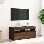 Meuble TV LED en Bois Effet Chêne - 120 cm-Mon Meuble TV-Chêne marron-90 cm-1-48