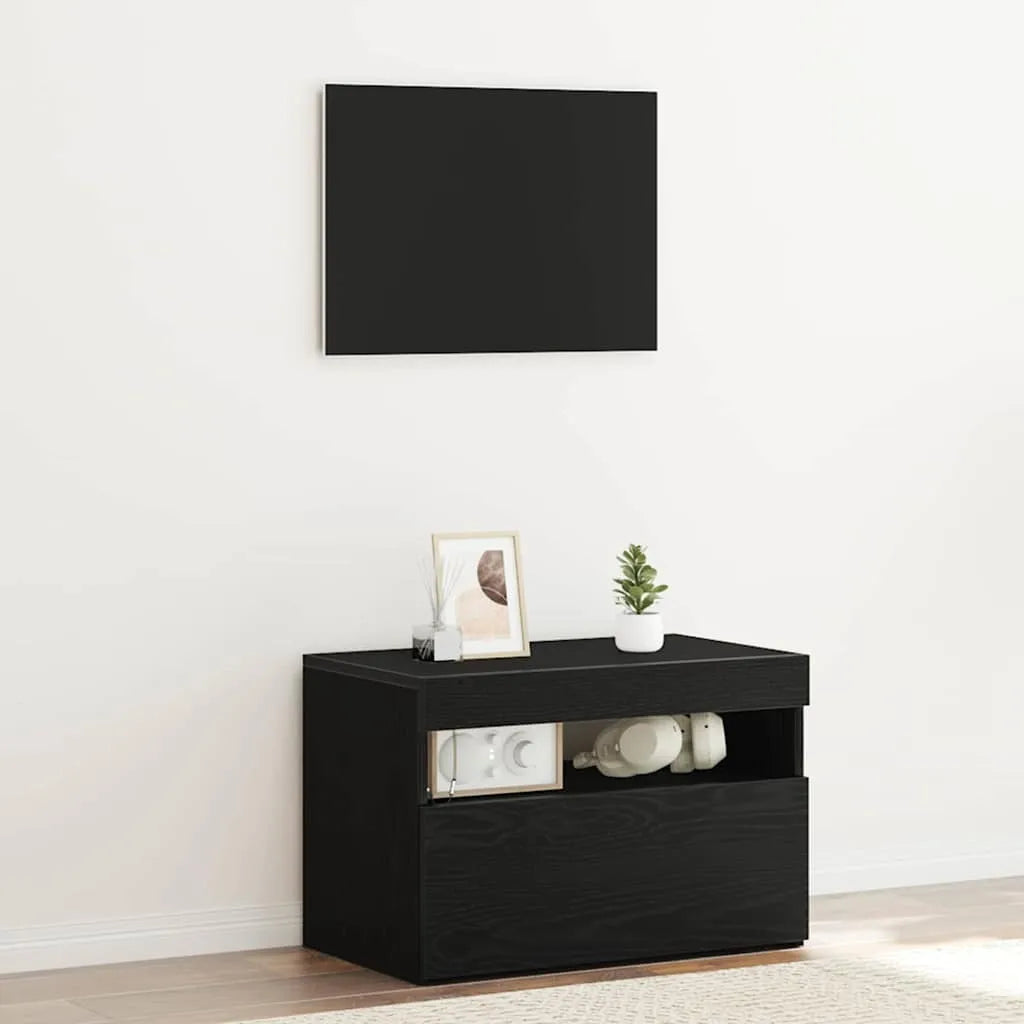 Meuble TV LED en Bois Effet Chêne - 120 cm-Mon Meuble TV-Chêne noir-60 cm-1-16