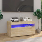 Meuble TV LED en Bois Effet Chêne - 120 cm-Mon Meuble TV-Chêne sonoma-75 cm-1-38