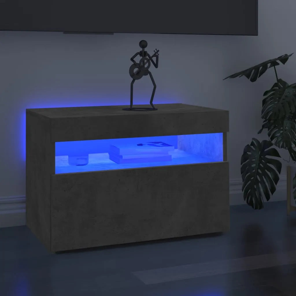 Meuble TV LED en Bois Effet Chêne - 120 cm-Mon Meuble TV-Gris béton-60 cm-1-31
