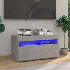 Meuble TV LED en Bois Effet Chêne - 120 cm-Mon Meuble TV-Gris béton-75 cm-1-39