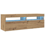 Meuble TV LED en Bois Effet Chêne - 120 cm-Mon Meuble TV-Gris béton-90 cm-1-1