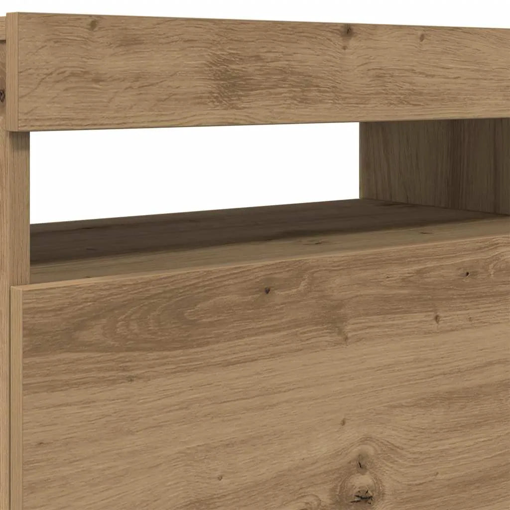 Meuble TV LED en Bois Effet Chêne - 120 cm-Mon Meuble TV-Gris béton-90 cm-1-11