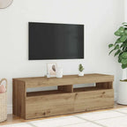 Meuble TV LED en Bois Effet Chêne - 120 cm-Mon Meuble TV-Gris béton-90 cm-1-4