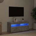 Meuble TV LED en Bois Effet Chêne - 120 cm-Mon Meuble TV-Gris béton-90 cm-1-44
