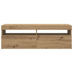 Meuble TV LED en Bois Effet Chêne - 120 cm-Mon Meuble TV-Gris béton-90 cm-1-7