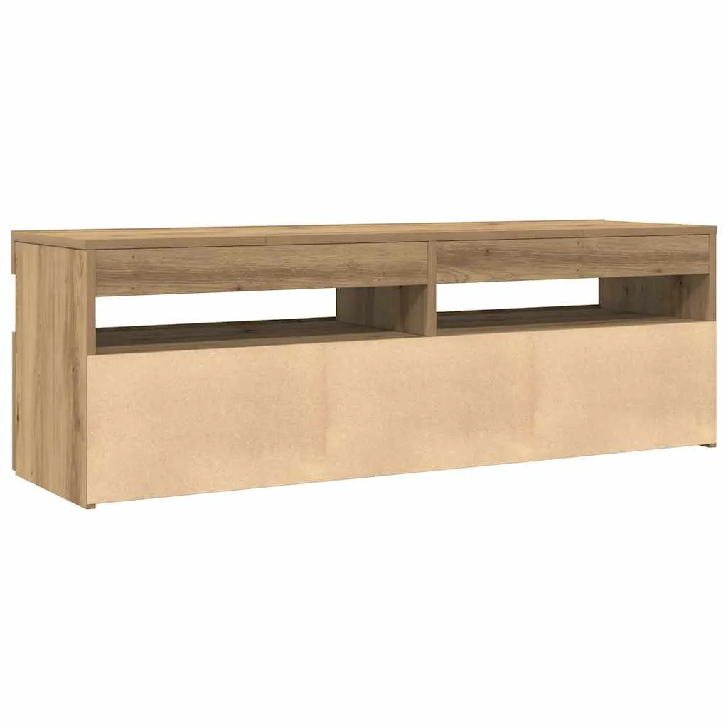Meuble TV LED en Bois Effet Chêne - 120 cm-Mon Meuble TV-Gris béton-90 cm-1-9