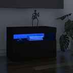 Meuble TV LED en Bois Effet Chêne - 120 cm-Mon Meuble TV-Noir-60 cm-1-29