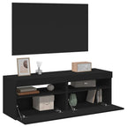 Meuble TV LED en Bois Effet Chêne - 120 cm-Mon Meuble TV-Noir-60 cm-2-66