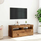 Meuble TV LED en Bois Effet Chêne - 120 cm-Mon Meuble TV-Vieux bois-90 cm-1-53