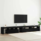 Meuble TV LED Gris Béton - 290 cm-Mon Meuble TV-Chêne noir-290 cm-3-19