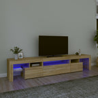 Meuble TV LED Gris Béton - 290 cm-Mon Meuble TV-Chêne sonoma-215 cm-1-27