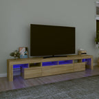 Meuble TV LED Gris Béton - 290 cm-Mon Meuble TV-Chêne sonoma-230 cm-1-31