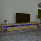 Meuble TV LED Gris Béton - 290 cm-Mon Meuble TV-Chêne sonoma-290 cm-1-41