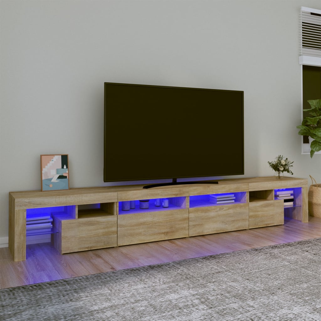 Meuble TV LED Gris Béton - 290 cm-Mon Meuble TV-Gris béton-200 cm-1-38