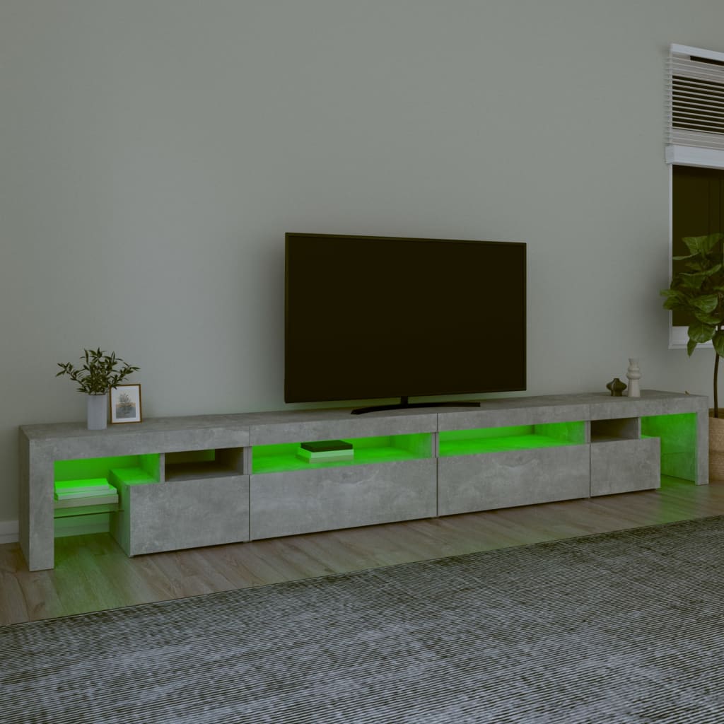 Meuble TV LED Gris Béton - 290 cm-Mon Meuble TV-Gris béton-200 cm-1-4