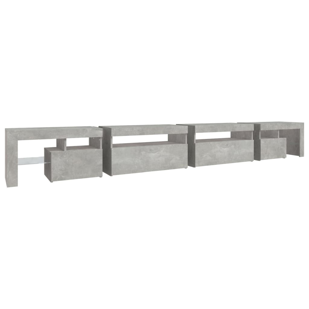 Meuble TV LED Gris Béton - 290 cm-Mon Meuble TV-Gris béton-200 cm-1-8