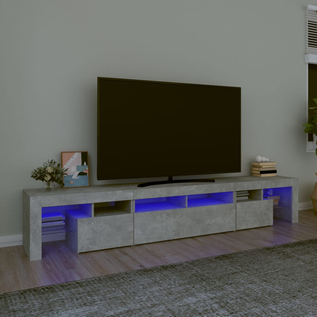 Meuble TV LED Gris Béton - 290 cm-Mon Meuble TV-Gris béton-230 cm-1-28