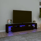 Meuble TV LED Gris Béton - 290 cm-Mon Meuble TV-Noir-200 cm-1-22